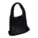 thumbnail image 1 of Bolso de mano mini para mujer, de algodón, tejido a crochet, con asa superior, cordón ajustable, para playa, de red de pesca, 1 of 6
