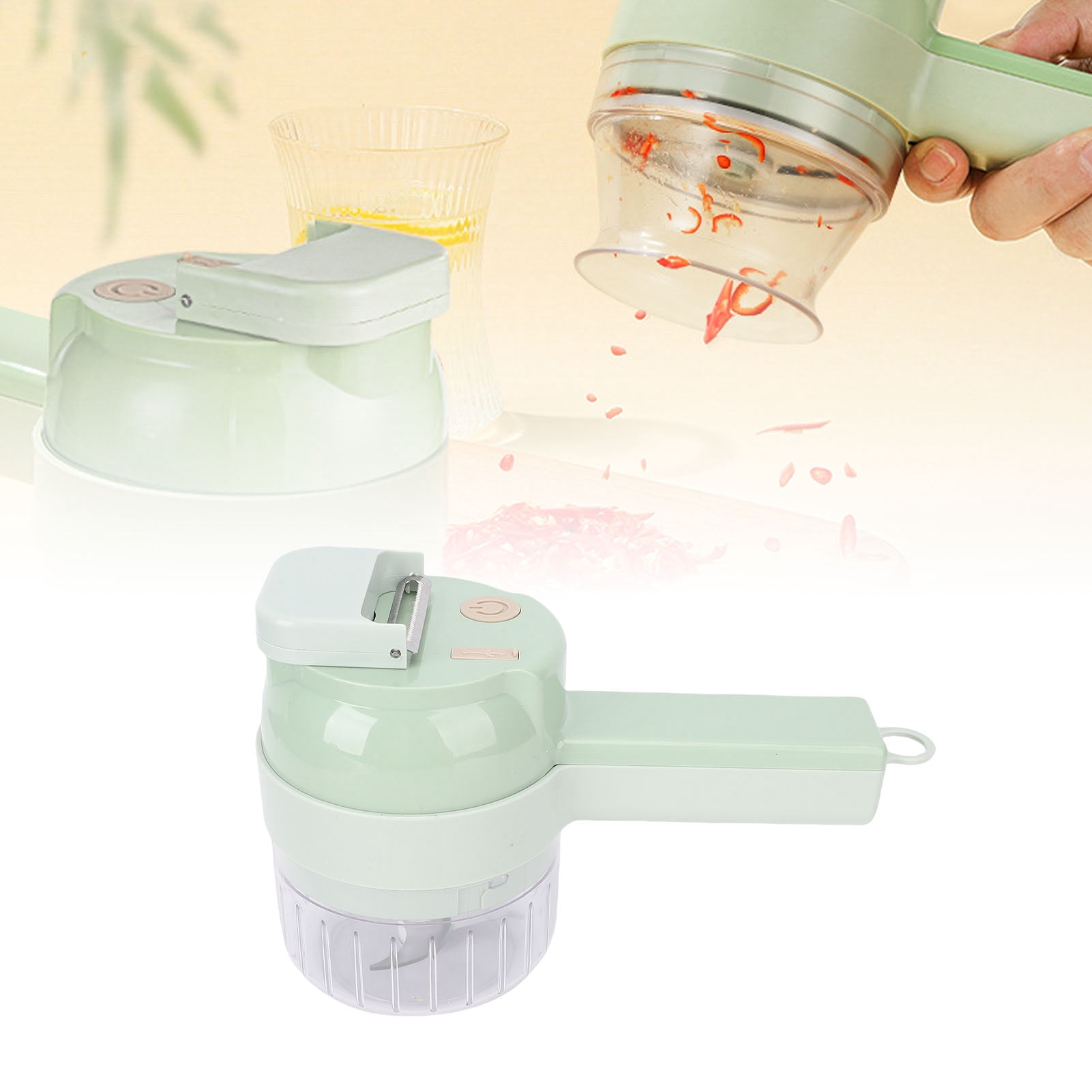 Yajisi Handheld Vegetable Cutter Electric Food Chopper USB Rechargeable Processor, 8.66 inches / 22 cm Length