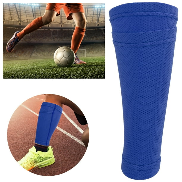 Lyumo Soccer Shin Guard Socks Sports Shin Sleeves Double Layer Blue Shin Pad Sleeves Soccer Shin Guard For Hiking For Running For Cycling For Footbal