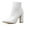 White, variant on Women's Chunky Heel Ankle Booties Pointed Toe Short Boots, Fashion Block Heel Booties for Women