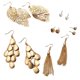 thumbnail image 1 of 6 pares de aretes colgantes de declaración borla con flecos colgantes Perfecl joyería nupcial, 1 of 8