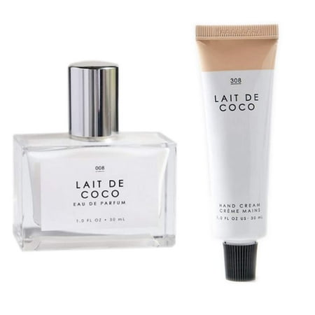 Gourmand Lait De Coco Eau De Parfum And Hand Cream Set! Blended Scents Of Juicy Mandarin, Honey Blossom, Sandalwood & Praline! A Luxurious Fragrance And Hand Cream! Choose Your Perfume! (Lait De Coco)
