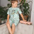 thumbnail image 4 of Balery World Travel Map Conjunto de Pijama Infantil de Manga Corta con Estampado – Ropa de Dormir de Algodón Suave-Large, 4 of 6