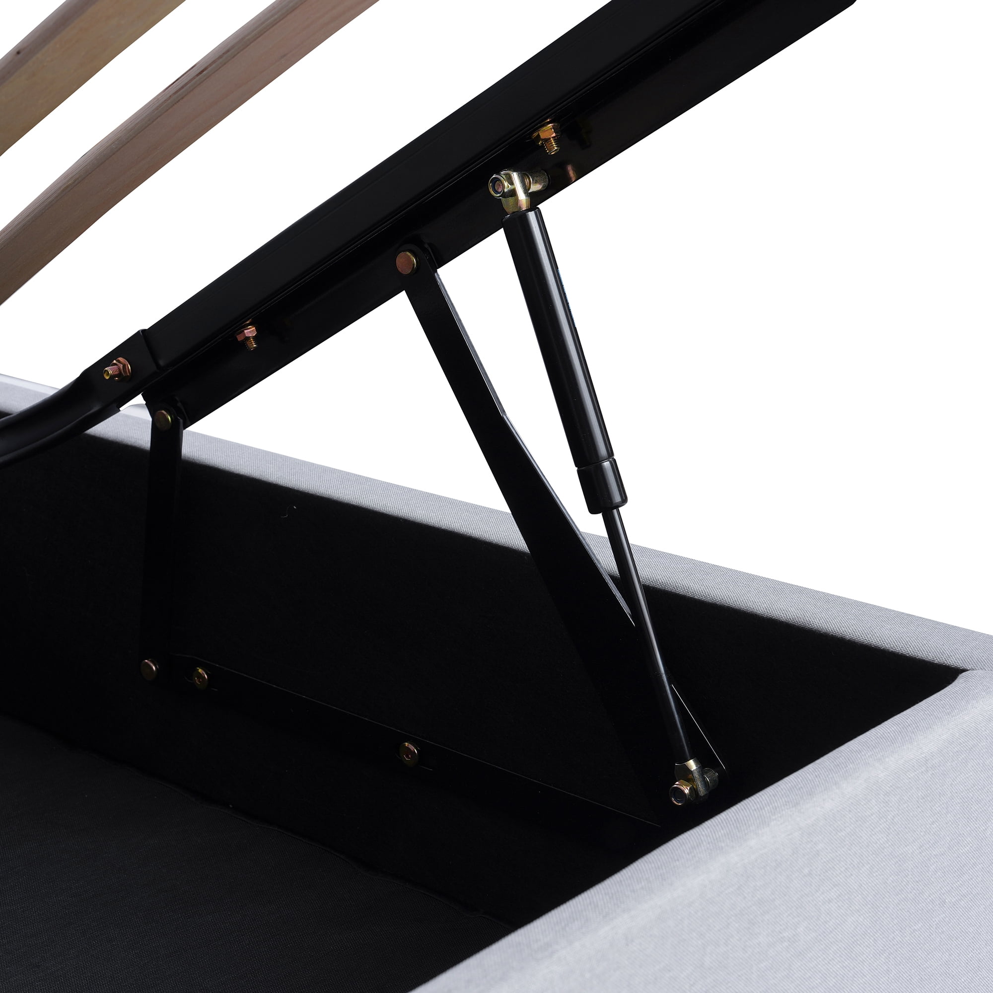 Twin Size Upholstered Platform Bed with Underbed Hydraulic Storage System