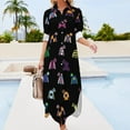 thumbnail image 3 of Horse Racing Jockey Silk Print Black Long Sleeved Shirt Dress summer dress woman trendy Aesthetic clothing, 3 of 6