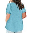 thumbnail image 3 of Summer Tops for Women Mgmyaa Women Tops Plus Size V-Neck Short Sleeve Tops Lace Loose Blouse Fashion Solid Color Fit Casual Tees, Shirts, 3 of 6
