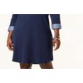 thumbnail image 3 of Karen Scott Women's Contrast Trim Cotton Shirtdress Blue Size Petite Small, 3 of 3