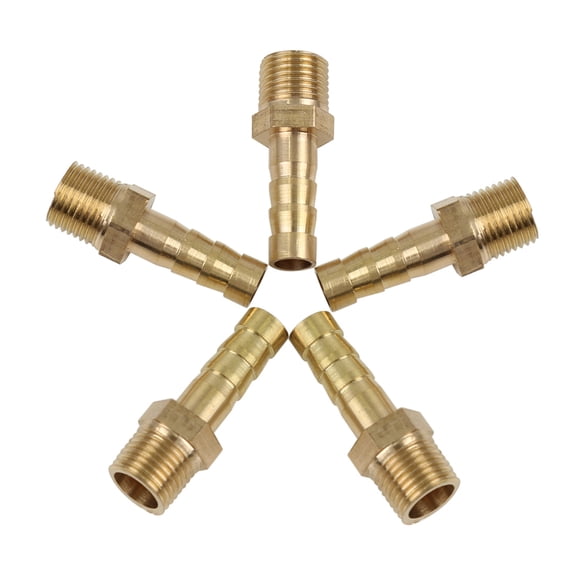 5pcs Brass Hose Tail Barb Fitting Connector 6mm Hose ID x 1/8" Male NPT for Car