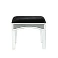 thumbnail image 2 of Acme Furniture 90818 Vanity Stool, Black Fabric, Mirrored & Faux Diamonds, 2 of 2