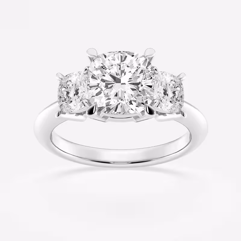 Zoya Jewel 1.8 Ct Cushion Cut Lab Diamond Ring - 14K White Gold Plated Jewelry - Engagement Ring for Women - Daily Wedding Anniversary Gift