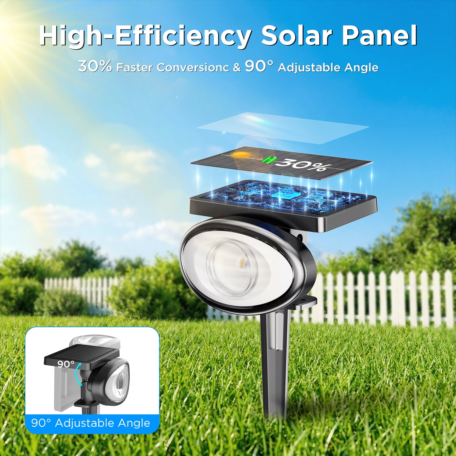 Solar Spot Lights Outdoor Waterproof, 2 Pack Solar Powered Landscape Spotlights with 3 Lighting Modes for Yard Garden (RGB Light)
