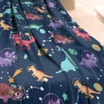 thumbnail image 3 of DarkBlue Dinosaurs AstronautHelmets Pattern Blanket,Comfortable Soft Lamb Wool Throw Blanket,All Season,Warm Lightweight Blankets for Sofa Bed Couch Living Room Chair,60"x80", 3 of 4