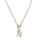 thumbnail image 2 of Cadena y dije de brillos con corona de oro laminado letra N, 2 of 8