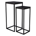 thumbnail image 2 of Sarrasseau Set of 2 Black Marble Square Side Tables, 2 of 9
