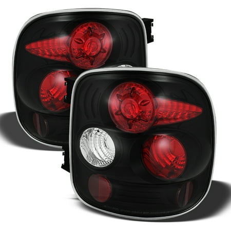 - Fits 99-04 Silverado Sierra Stepside Model Black Bezel Tail Lights Brake Lamps
