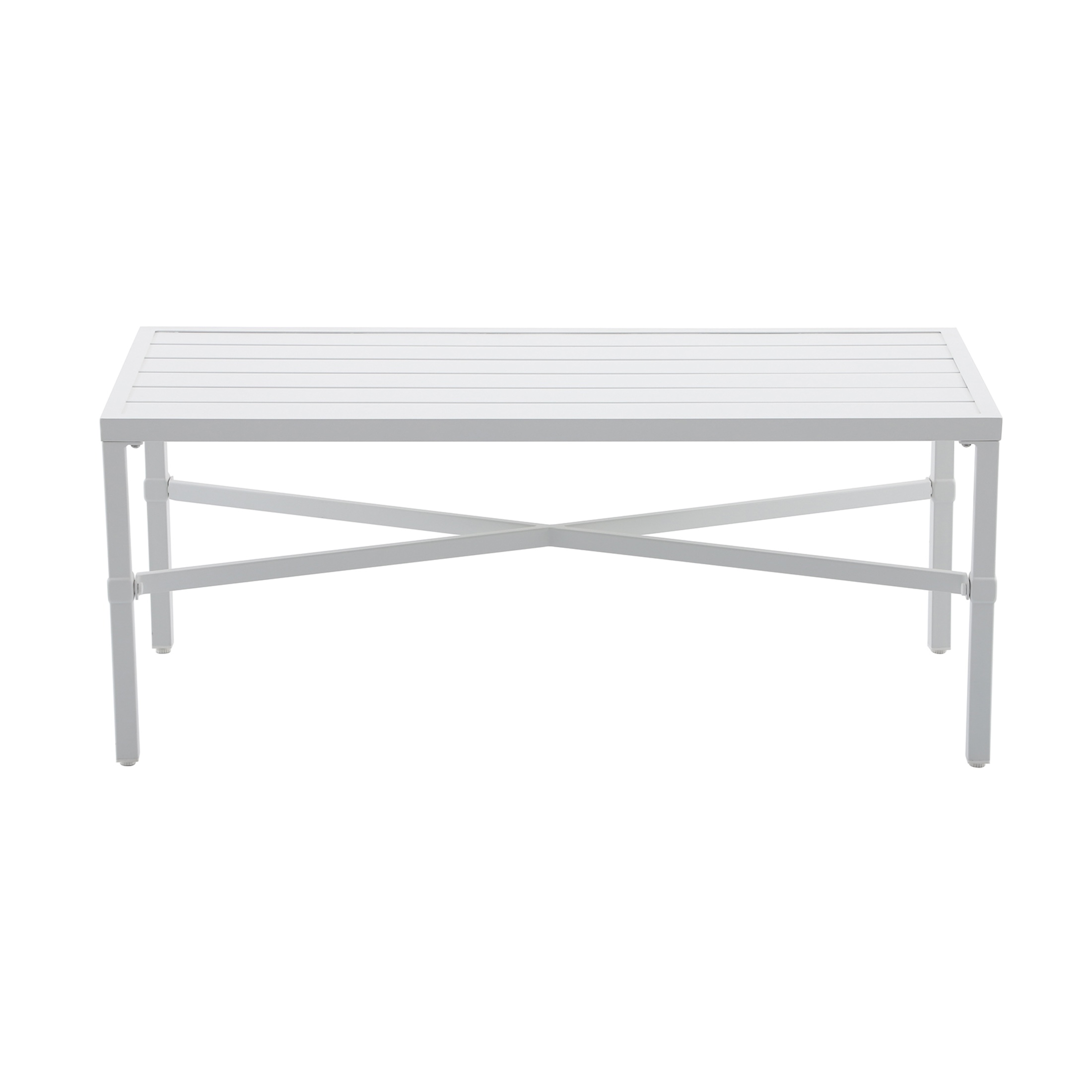 My Texas House Cambria Steel Outdoor Coffee Table, White