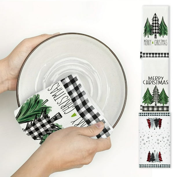 Paños de Cocina Navideños de 48 X 40 Cm para Secar Platos y Hornear.