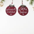 thumbnail image 3 of Ornement Rond Plat De Noël Avec Texte - Ensemble De 2, 3 of 3