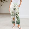 thumbnail image 5 of WTOBBY Women's Retro Floral Print Casual Wide Leg Elastic Waist Pants with Pockets, Summer Loose Trousers for Women, Comfortable and Flowy Design,Mint Green M, 5 of 5