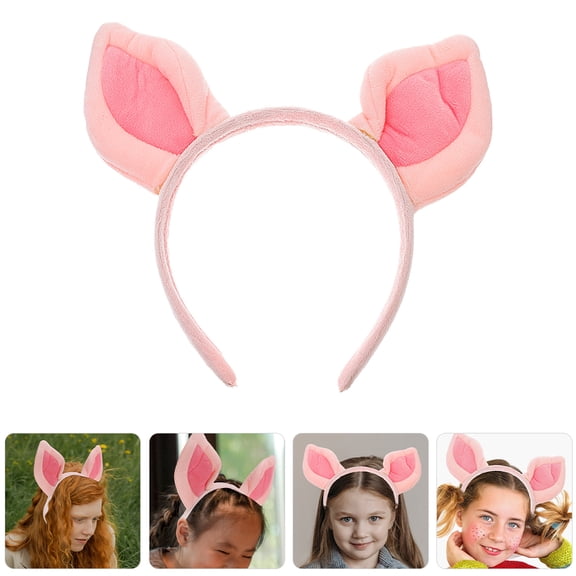 SWETRACE cute headband decoration Pig Ears Headband Pink Fabric 3Pcs