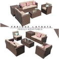 JOIVI 8 Pc Outdoor Furniture Set with Storage Box, Wicker Rattan Patio