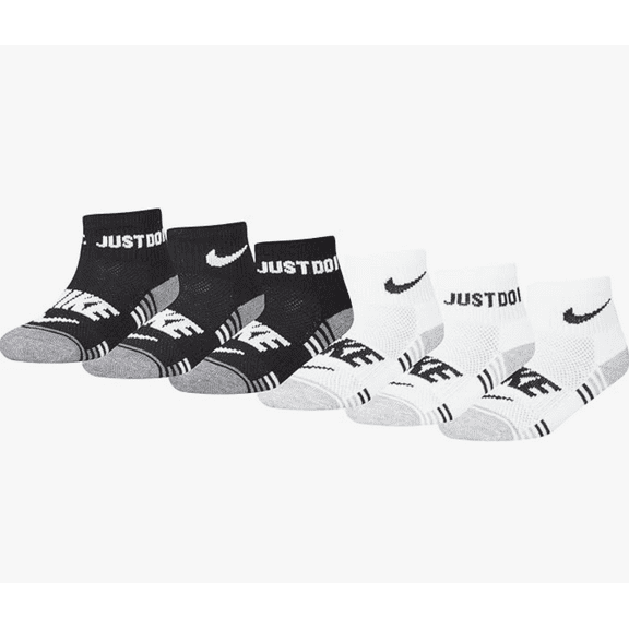 Nike Little Boy Cushioned Ankle Socks 6 Pack 5-7 Years XS 10C-3yr