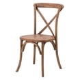 thumbnail image 2 of Commercial Seating Products Rustic Sonoma Solid Wood Cross Back Stackable Dining Chair - Tinted Raw-Color:Tinted Raw,Quantity:1, 2 of 11