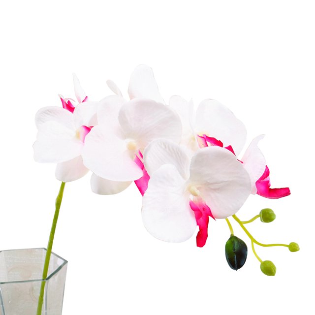 2 Branches Orchid Artificial Flower 7-Head Fabric Simulation Flower Home Wedding Decoration