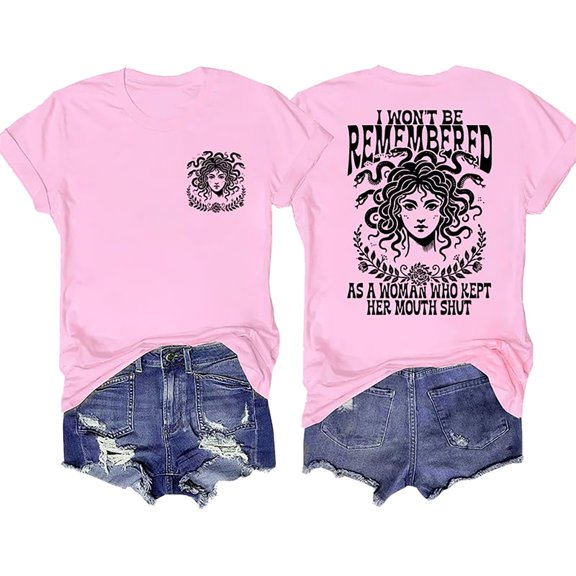 Graphic Tees for Women Casual Short Sleeve Tee with Double Letter Print for Everyday Comfort and Easy Styling Pink 3XL