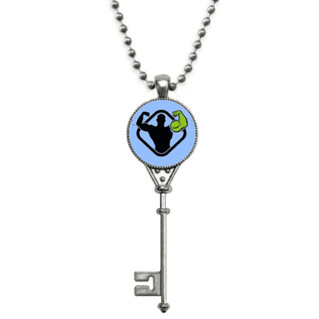 Variation Enhances Strength Muscles Pendant Vintage Necklace Silver Key Jewelry