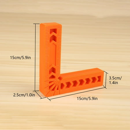 

TUTUnaumb New Hot Sale 90 Degree Right Angle Auxiliary Locator Woodworking Tool Right Angle Ruler Angle Ruler Holderfor Home Household-Orange