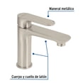 thumbnail image 2 of Monomando Foset Satín Cuello Corto Para Lavabo AEF-83, 2 of 4