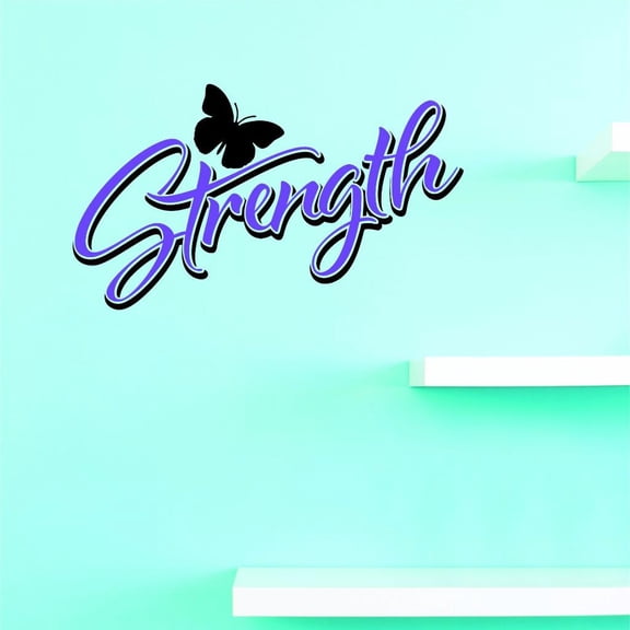 Custom Decals Strength Wall Art Size: 20 X 40 Inches Color: Multi