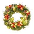thumbnail image 2 of Jienlioq Décorations de Noël Intérieur Extérieur Couronne de Fleurs Porte d'Entrée Noël Porte Cogneur Intérieur et Extérieur Cogneur de Porte d'Hiver avec Cônes de Pin Fruits Rouges Nœud Décorations de Noël, 2 of 6