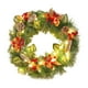 thumbnail image 2 of Adornos navideños, corona de flores para puerta principal, llamador de puerta navideño para interior y exterior, llamador de puerta de invierno con piñas rojas y lazo, adornos navideños de plástico., 2 of 6