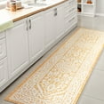 thumbnail image 3 of JONATHAN Y SANTA MONICA 2 x 8 Runner Rug, Sinjuri Medallion Textured Weave - Yellow/Cream, SMB101I-28, 3 of 4