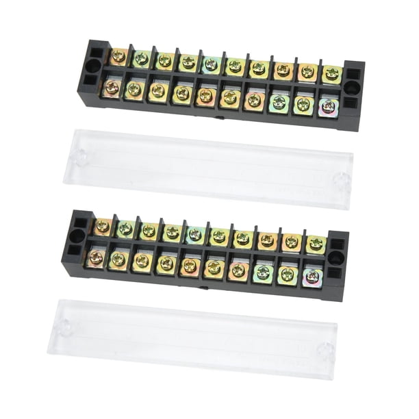 Regleta De Terminales, Bloque De Terminales 600V 35A Cableado Fácil 2 Piezas TB De Doble Fija Para Distribución De Túneles Para Puentes