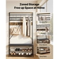 thumbnail image 2 of KFFKFF Hall Tree, 72 in Coat Rack with Shoe Bench, 2-Tier Freestanding Shoe Rack Storage Organizer with Hooks, Hanging Rod and Wire Shelf, Steel Frame Entrance Coat Holder for Entry, 2 of 9
