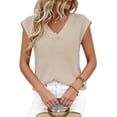 thumbnail image 4 of PRETTYGARDEN Women's Lightweight Sweaters Vest Spring Trendy Cap Sleeve V Neck Knit Tank Tops Summer Going Out Outfits, 4 of 8