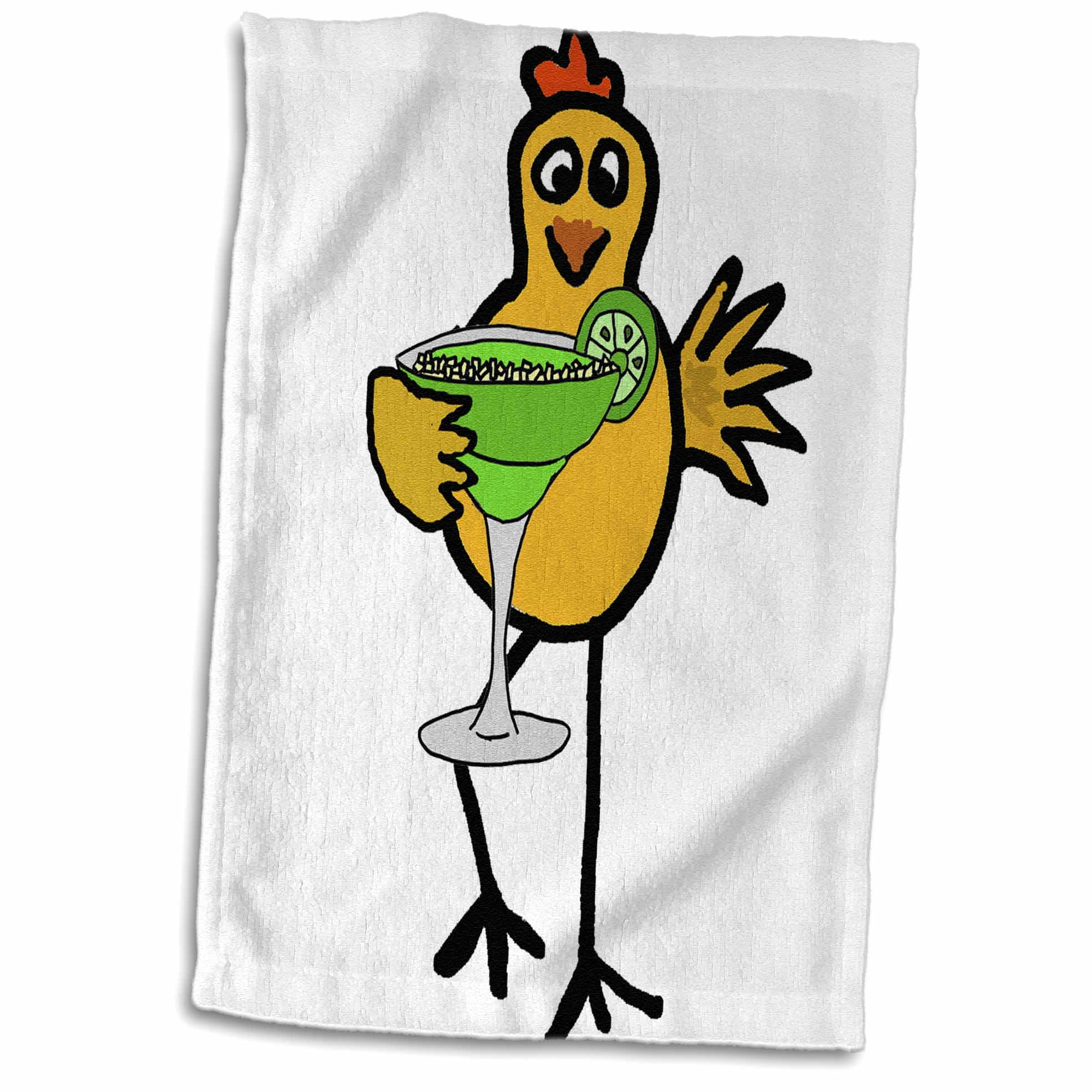 3drose Amusing Cute Yellow Chicken Drinking Margarita Cartoon Towel 15 By 22 Inch Walmart Com Walmart Com