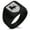 Black, variant on Stainless Steel Bull Bravery Coat of Arms Shield Geometric Pattern Biker Style Polished Ring