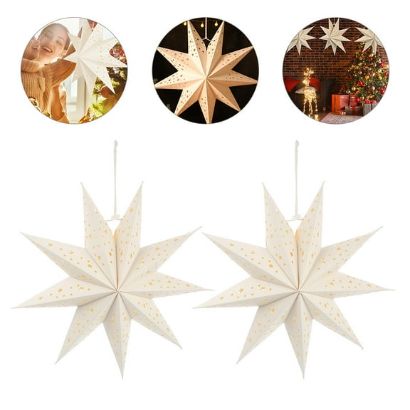 PAMINGONO 2Pcs Paper Star Light Cover White Star Lanterns for Event Organizers