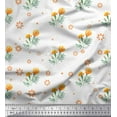 thumbnail image 1 of Soimoi White Viscose Chiffon Fabric Marigold Floral Print Fabric by the Yard 42 Inch Wide, 1 of 3
