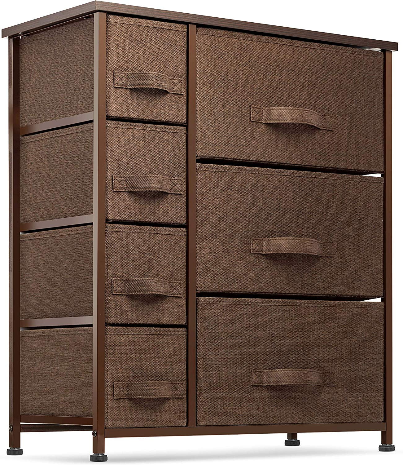 7 Drawers Dresser - Furniture Storage Tower Unit for Bedroom, Hallway,  Closet, Office Organization - Steel Frame, Wood Top, Easy Pull Fabric Bins  