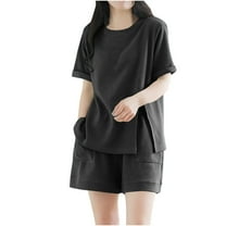 Two Piece Sets for Women Summer Plus Size Fashion Suit Short Sleeve Color Trousers Casual Two-Piece Suit