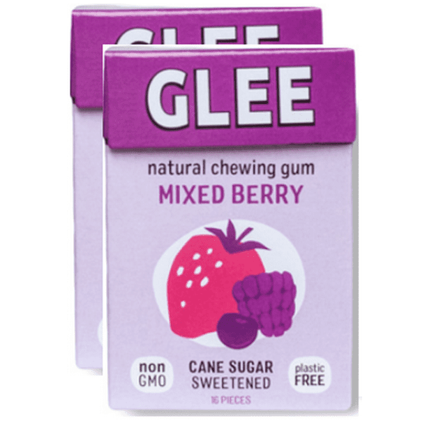 Glee Gum All Natural Mixed Berry Gum, Non GMO Project Verified, Eco