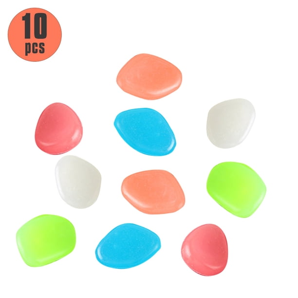 Piedra luminosa Irfora 10PCS Piedras brillantes para decoraciones Acuario acuario Piedra luminosa Jardín Piedras Rocas Brillan en la oscuridad Guijarros Irfora Piedra luminosa