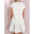 thumbnail image 6 of Womens Summer Oversized Sweatshirt Dress Casual Sleeveless Quarter Zip Ruffle Hem Pullover Mini Dresses Light Gray L, 6 of 9