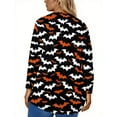 thumbnail image 3 of Abcomgle Halloween Shirts for Women Plus Size Spooky Bat Graphic Shirts for Women Crewneck Long Sleeve Tee Top for Women Holiday Loose Fit Womens Tee Shirts,2XL, 3 of 4