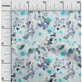 thumbnail image 2 of oneOone Rayon Turquoise Blue Fabric Florals Craft Projects Decor Fabric Printed By The Yard 56 Inch Wide, 2 of 8